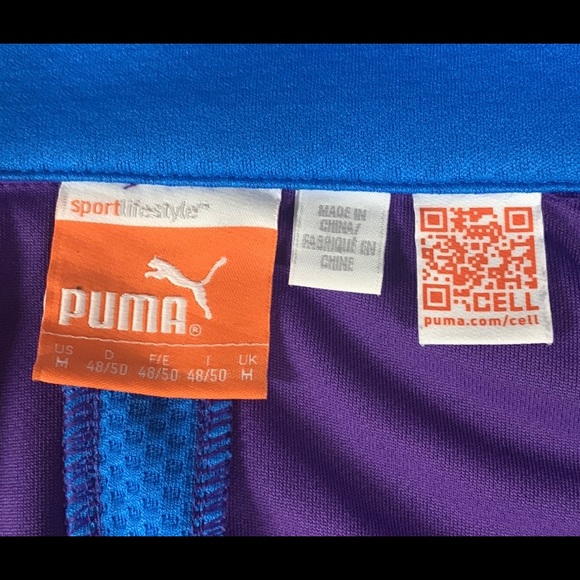 Puma Dry Cell Purple Blue Subdued 1/4 Zip Pullover Golf Jacket Size Medium VGC - Picture 11 of 12